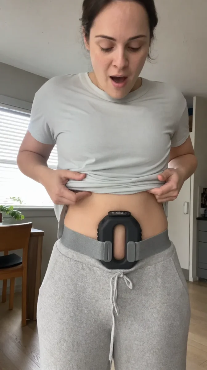 A creator reacts while wearing the CorePulse Ring for the first time.